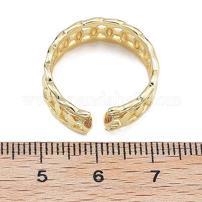 Кольца-манжеты для пальцев из латуни с микропаве из кубического циркония для женщин RJEW-M028-52G-1