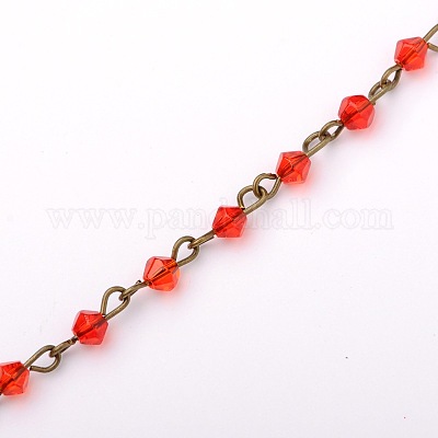 Wholesale Handmade Bicone Glass Beads Chains for Necklaces Bracelets Making  