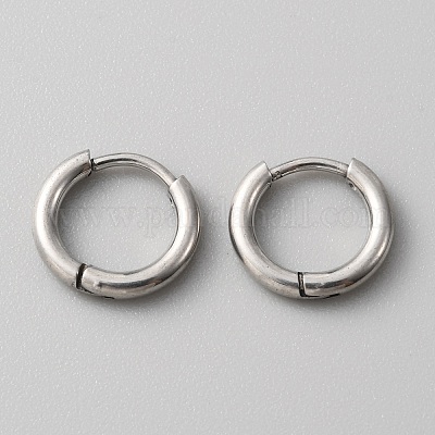 Серьги-кольца Huggie Hoop из нержавеющей стали с 316 нержавеющей сталью и булавками для женщин EJEW-TAC0018-08B-1