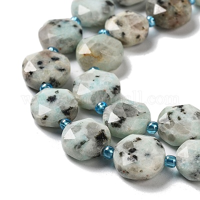 Натуральный кунжут яшма / киви нитки бусины яшмы G-NH0004-013-1