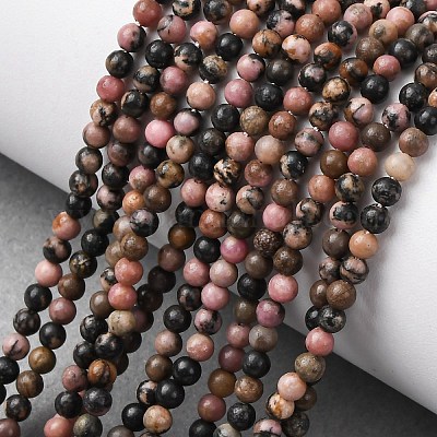 Природные родонит бисер нитей G-Z116-A14-3mm-1