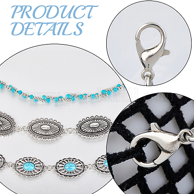 1 набор из 3-х стилей железной шляпной цепочки с застежкой-карабином HJEW-CN0001-31D-1