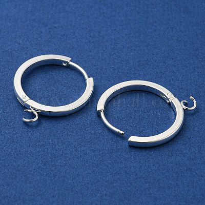 201 фурнитура для сережек-колец Huggie Hoop из нержавеющей стали STAS-A167-01H-S-1