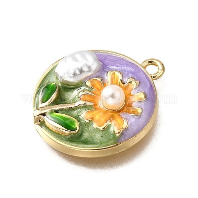 Подвески из эмали и сплава ENAM-K076-10E-G-1