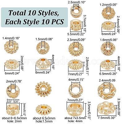100 шт. 10 стильные бусины из сплава с покрытием FIND-BC0003-82-1