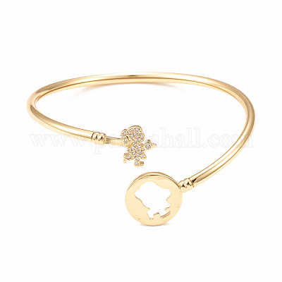 Браслеты из латуни с микропаве из кубического циркония BJEW-E071-16G-02-1