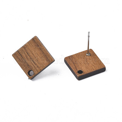 Серьги-гвоздики из орехового дерева MAK-N033-004-1