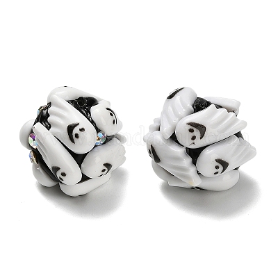 Бусины из полимерной глины со стразами и смолой на тему Хэллоуина RESI-Z045-02A-01-1