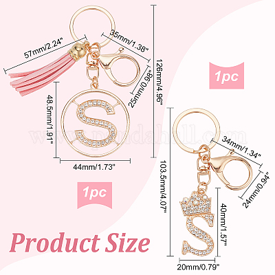 2 шт. 2 стиля блестящие стразы буква s подвеска брелок KEYC-DC0001-04-1