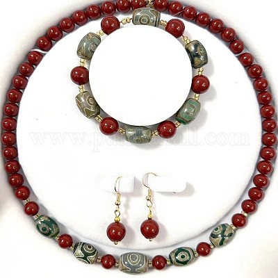 Ожерелья из натуральной киновари WGE6446-10-1