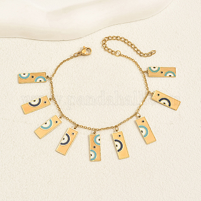 201 браслет с подвесками из нержавеющей стали и эмалью для женщин JX2078-1