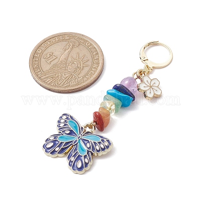 Украшения из эмалевого сплава бабочки HJEW-JM01747-02-1