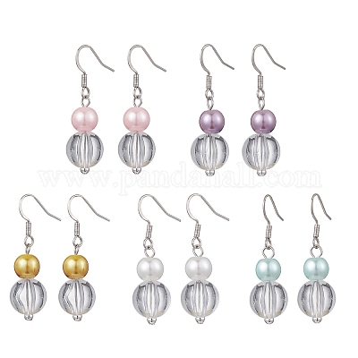 5 пара акриловых подвесных сережек EJEW-JE06351-1