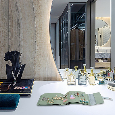 1 шт. мешочки для хранения сережек из искусственной кожи&nbsp;ABAG-CN0001-41B-1