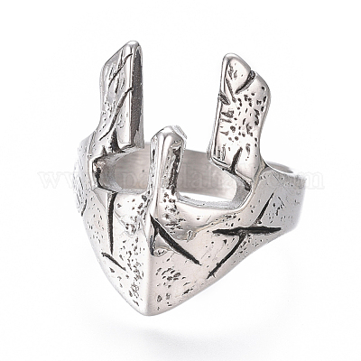 Кольца из нержавеющей стали 304 с широкими полосами RJEW-D073-06-AS-1