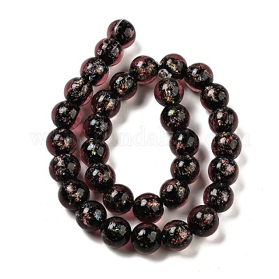 Нити стеклянных бусин из дихроичной фольги ручной работы DICH-U001-06E-1