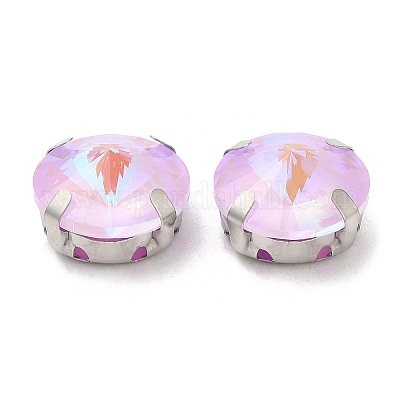 Мокко флуоресцентный(ми) плоский круглый пришитый страз GGLA-M006-02A-P06-1