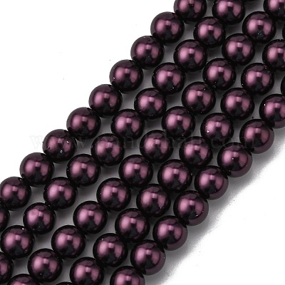 Purple pearl beads, pearl beads, 8mm bead, glass pearl, Czech, B