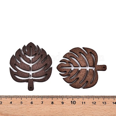 Pendentifs en bois de peuplier naturel&nbsp;WOOD-N016-28B-1