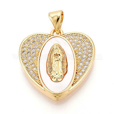 Латунные микропаве прозрачные подвески с фианитом KK-N268-22G-1