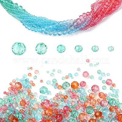 6 стиль градиент цвета прозрачные окрашенные стеклянные бусины нити DGLA-YW0001-28K-1