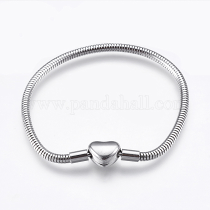 304 Stainless Steel European Style Chains Bracelet Making STAS-E428-10B-P-1