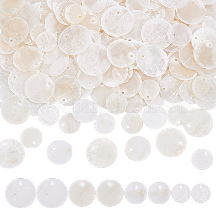 210 шт. 4 стиля подвески из натуральной ракушки капиз SHEL-NB0001-67-1