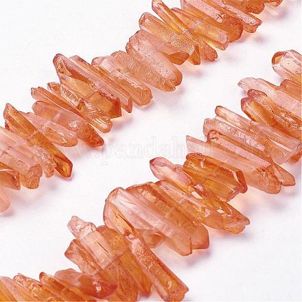 Natural Quartz Crystal Points Beads Strands G-K181-B07-1