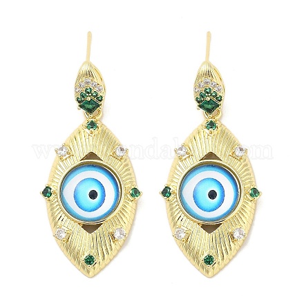 Серьги-гвоздики из латуни с микро-паве из прозрачного кубического циркония для женщин EJEW-M260-23G-02-1