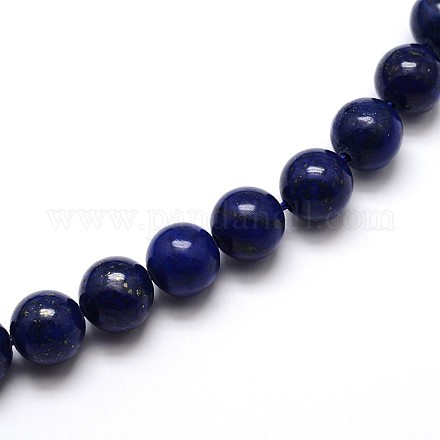 Gefärbt natürliche Lapislazuli runde Perlen-Stränge G-O047-06-6mm-1