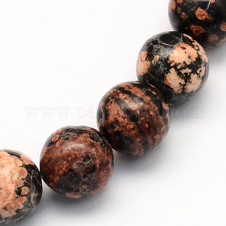 Natural Snowflake Obsidian Round Beads Strands G-S165-6mm-1