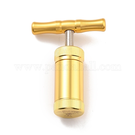 アルミ合金ミニたばこパイプ  金属製スモークコンプレッサー  ゴールドカラー  84~106x64x25.5mm AJEW-WH0277-01G-1