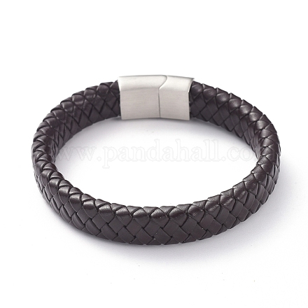 Unisex Leather Cord Weave Bracelets BJEW-JB04893-02-1