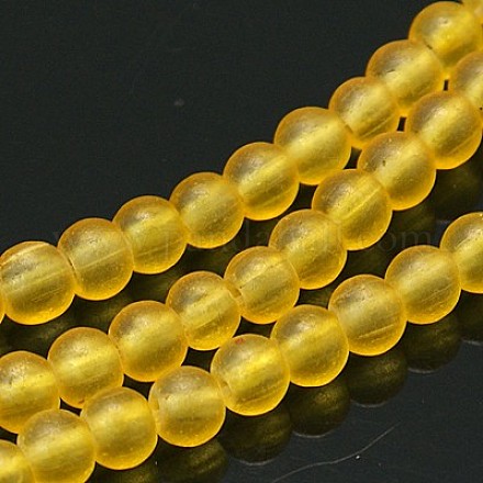 Frosted Glass Bead Strands GGB8MMY-DK24-1