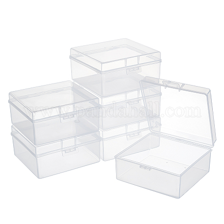 Benecreatppプラスチックボックス  フリップカバー  長方形  ホワイト  9.8x10.2x5cm  インナーサイズ：8.9x9.7センチメートル CON-BC0001-35-1