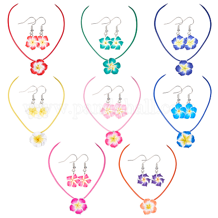 Комплект из латунных подвесных сережек и ожерелья из вощеного искусственного кожзаменителя&nbsp;SJEW-SC00001-1