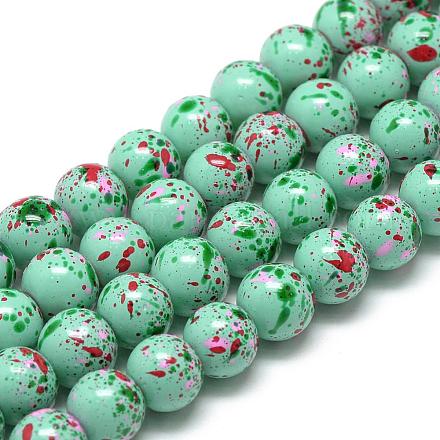 Baking Painted Glass Beads Strands DGLA-S115-10mm-S48-1