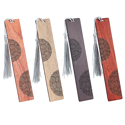Ahademaker 4шт 4 цвета деревянные закладки AJEW-GA0004-20-1