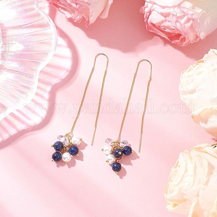 Нить для ушей из ракушек и жемчуга EJEW-JE06499-02-1