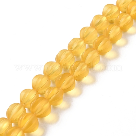 Brins de perles de verre dépoli transparent GLAA-F114-06-1