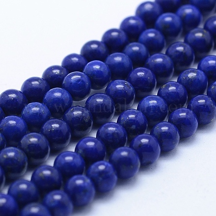 Filo di Perle lapis lazuli naturali  G-P342-01-4mm-AA-1