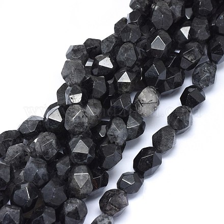 Chapelets de perles en quartz rutile noir naturel G-O173-076A-1
