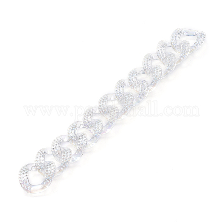Handmade Transparent Acrylic Curb Chains X-AJEW-JB00570-1