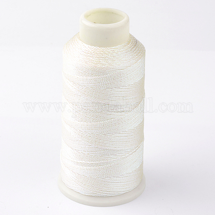 丸いメタリック糸  刺しゅう糸  3プライ  ホワイト  0.4mm  約1093.61ヤード（1000m）/ロール MCOR-G001-0.4mm-21-1