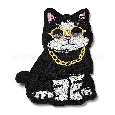 Katze mit Halskette und Brillenapplikationen DIY-D080-18-1