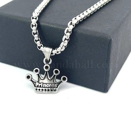 Подвеска из нержавеющей стали с короной унисекс панк винтажные ожерелья TD5601-1