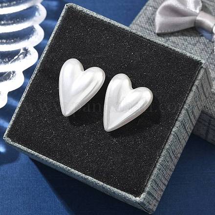 Серьги-гвоздики из пластика с имитацией жемчуга из нержавеющей стали 304 EJEW-R030-01G-04-1