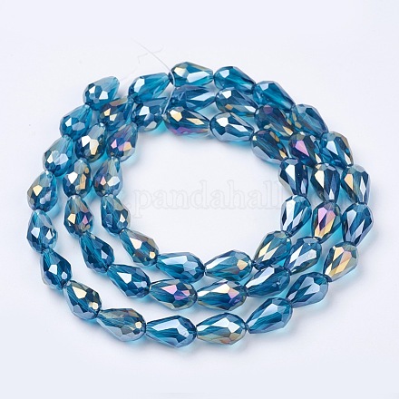 Chapelets de perles en verre électroplaqué X-EGLA-D015-15x10mm-31-1