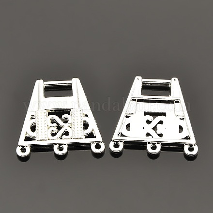 Filigree Trapezoid Plating Zinc Alloy Chandelier Components PALLOY-N0099-02S-1