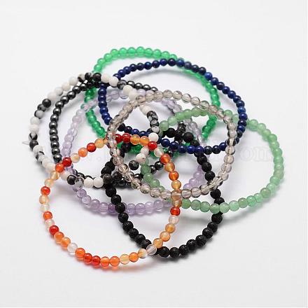 Natürliche und synthetische Armbänder Edelstein Perlen Stretch BJEW-K127-02-M-1